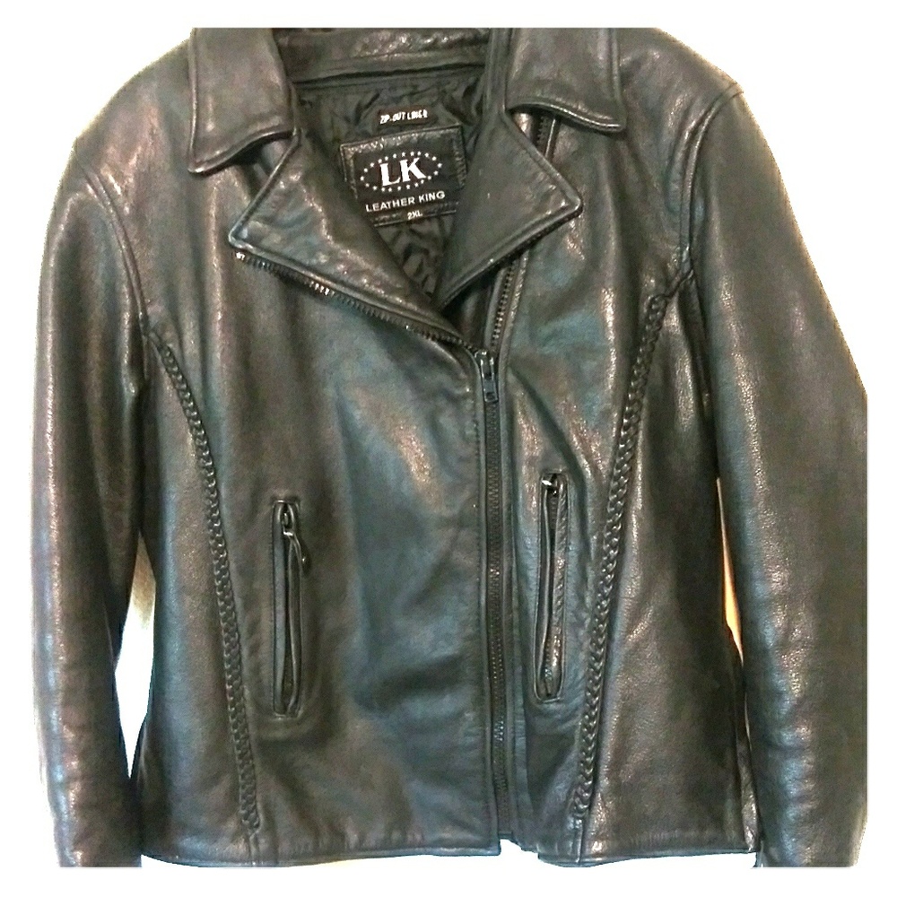 Leather King Biker Jacket (Womans 2XL)